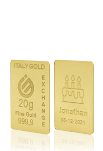 Lingotto Oro 24Kt da 20 gr. per Compleanno  - Idea Regalo Eventi Celebrativi - IGE Gold